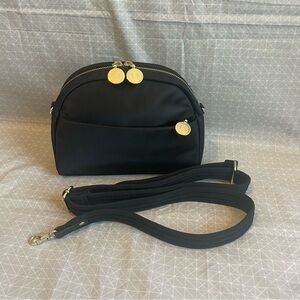 Lo & Sons Nouvelle Crossbody Bag in Black/Gold/Lilac